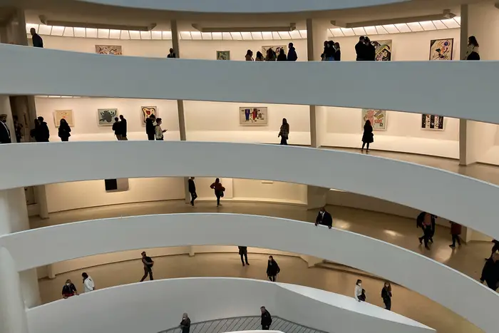 people visiting the Guggenheim Museum